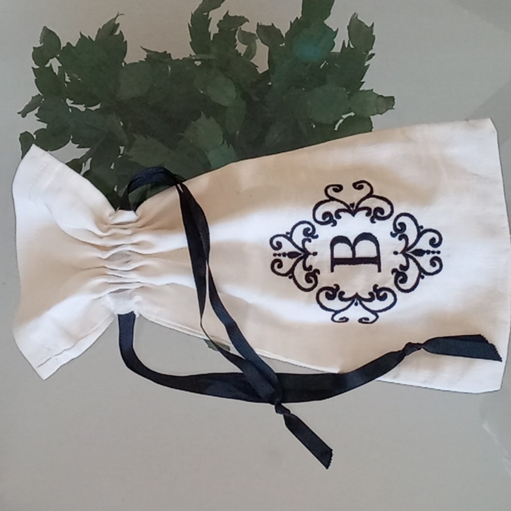 Initialed Linen Gift Bag